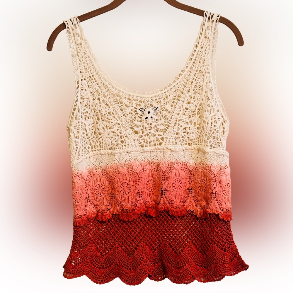 American Eagle Vintage Y2K Crochet Tiered Tank